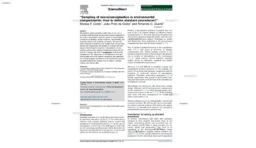 “Sampling of micro(nano)plastics in environmental compartments: How to define standard procedures?”